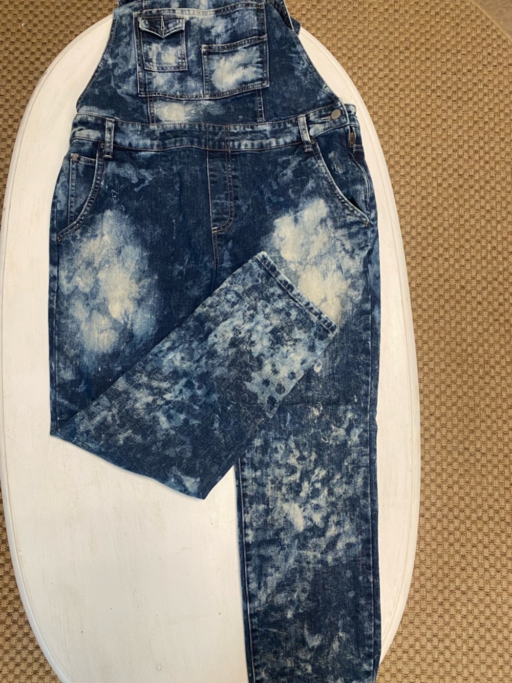 Free People Blue Denim Overalls